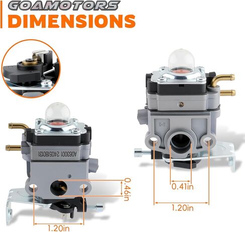 GoaMotors Carburetor Fit for Legend Force 46cc Gas Tiller Replace A063001 Carb in Kuwait