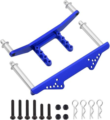 for 1/10 Traxxas Slash 2WD Rustler Stampede VXL RC Car Metal Front & Rear Body Mounts with Posts Upgrade Parts(Blue) in Saudi Arabia