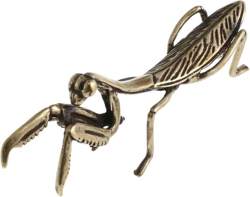 IMIKEYA Gold Praying Mantis Figurines: Vintage Brass Mantis Statues Decorative Brass Animal Ornament DIY Craft Small Brass Metal Mantis Desktop Ornament for Rustic Home Decor Wall Art in Saudi Arabia