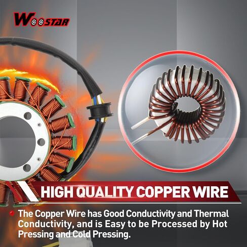 WOOSTAR 18 Coil 5 Wire Magneto Stator Replacement for Suzuki 2006-2011 LTR450 LT-R450 Quad Racer OEM 32101-45G00 32101-45G10 32101-45G11 in Kuwait