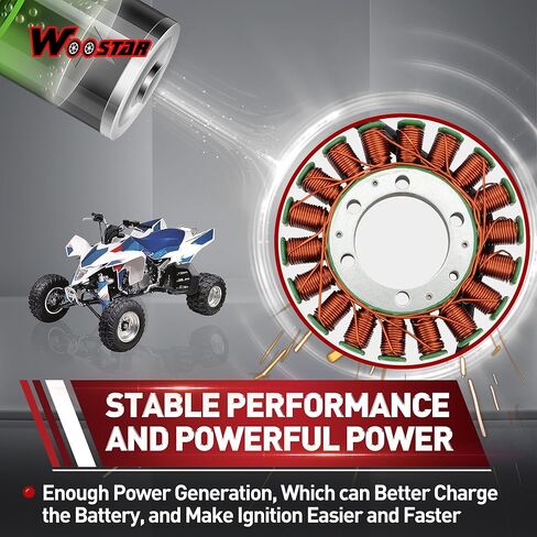 WOOSTAR 18 Coil 5 Wire Magneto Stator Replacement for Suzuki 2006-2011 LTR450 LT-R450 Quad Racer OEM 32101-45G00 32101-45G10 32101-45G11 in Kuwait