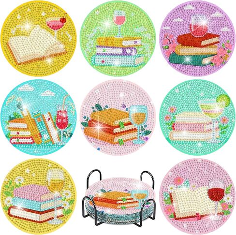 8 Pcs Cowboy Boots Diamond Art Coaster Kits for Adults Beginner, Flower Diamond Painting Coasters Kits with Holder Cork Pads, DIY Gem Arts and Crafts Coasters Supplies for Home and Holiday Decor in Saudi Arabia