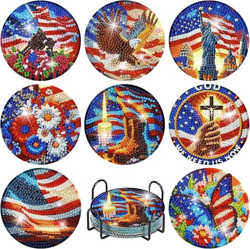 8 Pcs Cowboy Boots Diamond Art Coaster Kits for Adults Beginner, Flower Diamond Painting Coasters Kits with Holder Cork Pads, DIY Gem Arts and Crafts Coasters Supplies for Home and Holiday Decor in Saudi Arabia