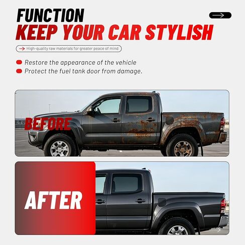 غطاء باب حشو الوقود من ALMULOO بطول 5 أقدام متوافق مع 2005-2015 Toyota Tacoma سرير الكابينة المزدوجة لاستبدال 7730504904 غطاء باب خزان الغاز الأمامي والجانبي غطاء الوقود الصلب الأسود in Kuwait