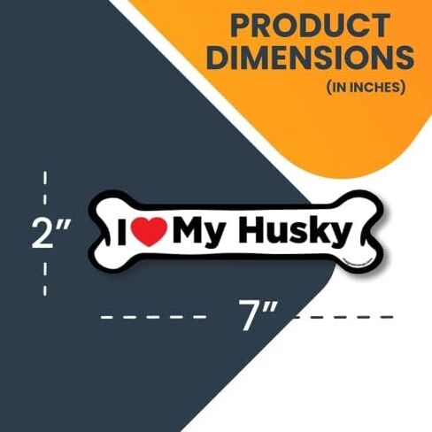 ملصق مغناطيسي Magnet Me Up I Love My Husky Dog Bone، مقاس 2 × 7 بوصة، مغناطيس سيارات عالي التحمل لسيارة شاحنة الدفع الرباعي in Kuwait