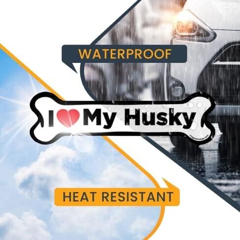 ملصق مغناطيسي Magnet Me Up I Love My Husky Dog Bone، مقاس 2 × 7 بوصة، مغناطيس سيارات عالي التحمل لسيارة شاحنة الدفع الرباعي in Kuwait