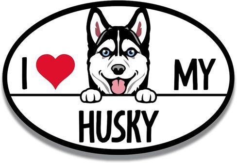 ملصق مغناطيسي Magnet Me Up I Love My Husky Dog Bone، مقاس 2 × 7 بوصة، مغناطيس سيارات عالي التحمل لسيارة شاحنة الدفع الرباعي in Kuwait