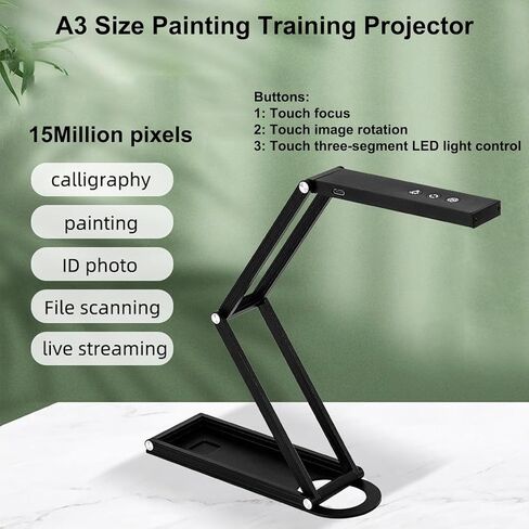 جهاز عرض رسم قابل للطي، كاميرا مستندات كتابية بدقة 15 ميجابكسل مع تصميم مثبت على الحائط/سطح المكتب، حجم الالتقاط A3، دوران مرن 360 درجة، لتصوير مستندات الشركة، مسح العقود ضوئيًا in Kuwait