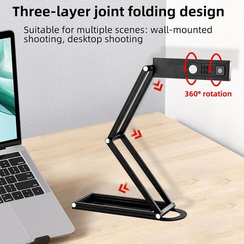 جهاز عرض رسم قابل للطي، كاميرا مستندات كتابية بدقة 15 ميجابكسل مع تصميم مثبت على الحائط/سطح المكتب، حجم الالتقاط A3، دوران مرن 360 درجة، لتصوير مستندات الشركة، مسح العقود ضوئيًا in Kuwait