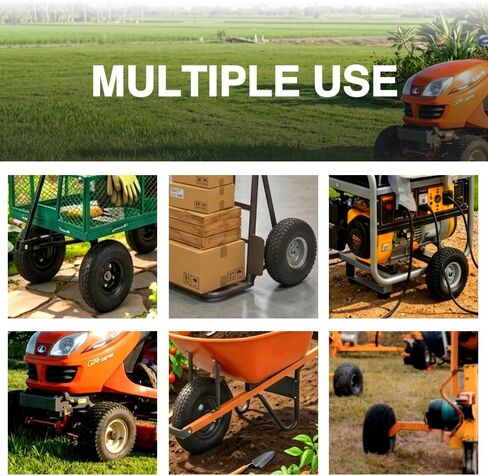 2-Set 14"x3.50-8 Tire and Inner Tube Set - 4PR,14.25" Inflated Diameter and 3.34" Width,TR13 Straight Valve Stem for Wheelbarrow,Hand Truck,Garden Cart,Utility Cart,Lawn Mower,Generator Load 300LBS in Saudi Arabia