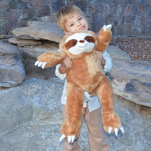Tezituor 5Pcs Sloth Stuffed Animal Set, 22 inch Large Pregnant Stuffed Sloth Plushies with 4 Cute Babies Toy, Realistic Bradypod Plush Body Pillow Birthday Easter Gift Decor for Girl Boy in Saudi Arabia