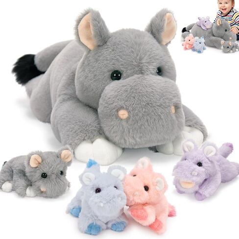 Tezituor 5Pcs Sloth Stuffed Animal Set, 22 inch Large Pregnant Stuffed Sloth Plushies with 4 Cute Babies Toy, Realistic Bradypod Plush Body Pillow Birthday Easter Gift Decor for Girl Boy in Saudi Arabia