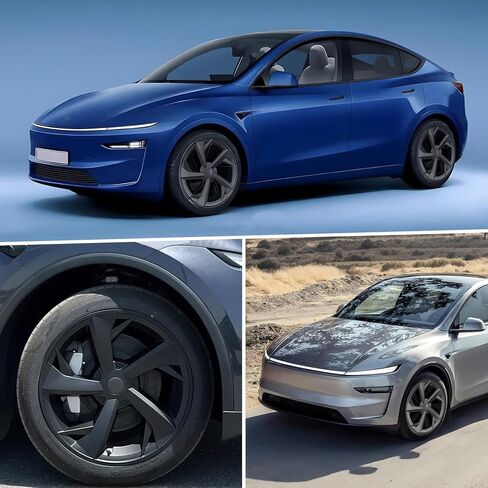 4Pcs Black 19 Inch Wheel Cover for 2025 2026 Tesla Model Y/Juniper, Tesla Model Y ABS Hubcaps Juniper Wheel Hub Cap Center Cover (Wheel Cover-Matte Black) in Saudi Arabia