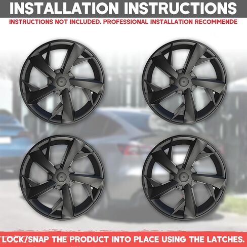 4Pcs Black 19 Inch Wheel Cover for 2025 2026 Tesla Model Y/Juniper, Tesla Model Y ABS Hubcaps Juniper Wheel Hub Cap Center Cover (Wheel Cover-Matte Black) in Saudi Arabia
