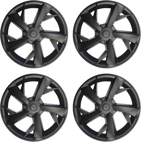 4Pcs Black 19 Inch Wheel Cover for 2025 2026 Tesla Model Y/Juniper, Tesla Model Y ABS Hubcaps Juniper Wheel Hub Cap Center Cover (Wheel Cover-Matte Black) in Saudi Arabia