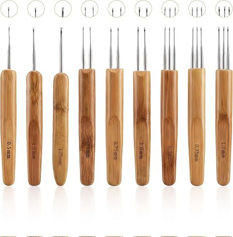 8 Pcs Crochet Hooks for Hair, Dreadlock Needle Tool for Braid Craft Dread Locks Crochet Needles 0.5mm 0.75mm 1mm 1.75mm in Kuwait