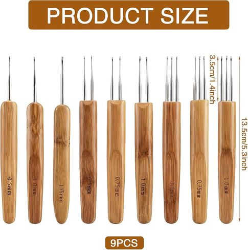 8 Pcs Crochet Hooks for Hair, Dreadlock Needle Tool for Braid Craft Dread Locks Crochet Needles 0.5mm 0.75mm 1mm 1.75mm in Kuwait