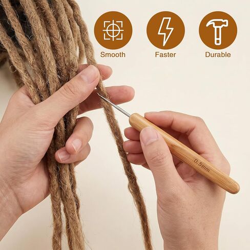 8 Pcs Crochet Hooks for Hair, Dreadlock Needle Tool for Braid Craft Dread Locks Crochet Needles 0.5mm 0.75mm 1mm 1.75mm in Kuwait