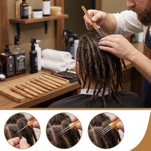 8 Pcs Crochet Hooks for Hair, Dreadlock Needle Tool for Braid Craft Dread Locks Crochet Needles 0.5mm 0.75mm 1mm 1.75mm in Kuwait