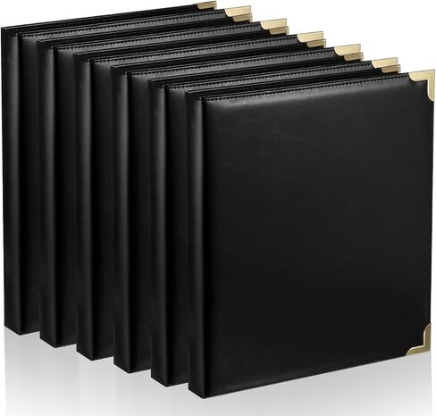 Cholemy 6 Pieces Leather 3 Ring Binder Portfolio Organizer Classic Collection Executive Presentation Round Rings Vintage Binder Holds 150 Sheets with 2 Inner Pockets in Saudi Arabia