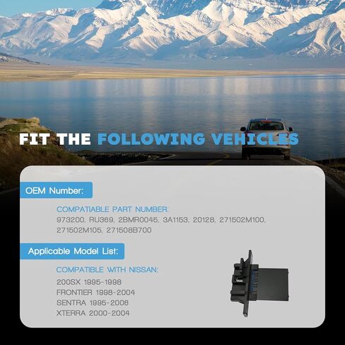 مقاوم محرك منفاخ HVAC متوافق مع Nissan 200Sx 1995-1998 Frontier 1998-2004 Sentra 1995-2006 Xterra 2000-2004 Relpace 271502M100، 271502M105 in Kuwait