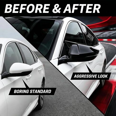 Compatible with 2018-2022 2023 2024 2025 Honda Accord Ox Horn Rearview Mirror Cover, Side Door Mirror Caps Trim for 10th 11th Gen Accord (Glossy Black) in Saudi Arabia