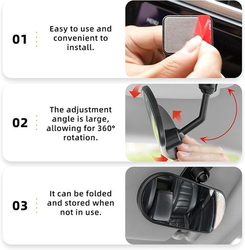 Car Mirror for Baby,360° Adjustable HD Rear View Mirrors Provides a Wide Field of Vision & Observation of the Rear Seat, Auto Convex Mirrors Baby Mirror for Car, Universal Fit (Clip) in Saudi Arabia