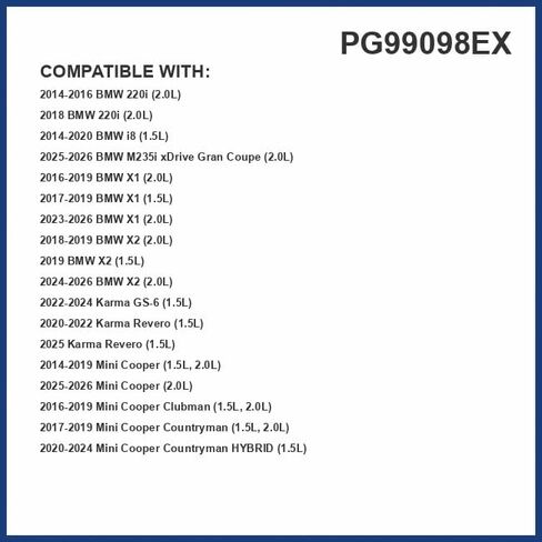فلتر زيت بريميوم جارد طويل العمر يصل إلى 10 آلاف ميل PG99098EX | يناسب 2016-2025 BMW X1، 2014-2025 Mini Cooper، 2018-2025 BMW X2، 2022-2024 Karma GS-6، 2025 Mini Countryman in Kuwait