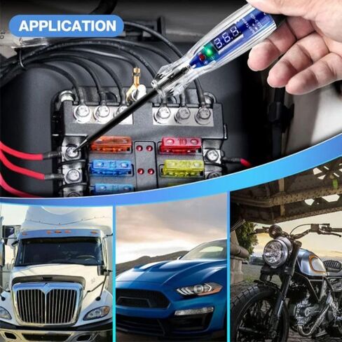 Automotive Circuit Tester 3-60V DC Digital LED Voltage Detector with Voltmeter Bidirectional Polarity Indicator for Vehicle Electrical Systems in Kuwait