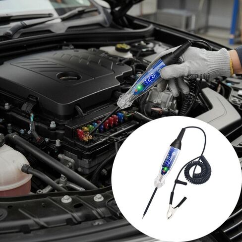Automotive Circuit Tester 3-60V DC Digital LED Voltage Detector with Voltmeter Bidirectional Polarity Indicator for Vehicle Electrical Systems in Kuwait