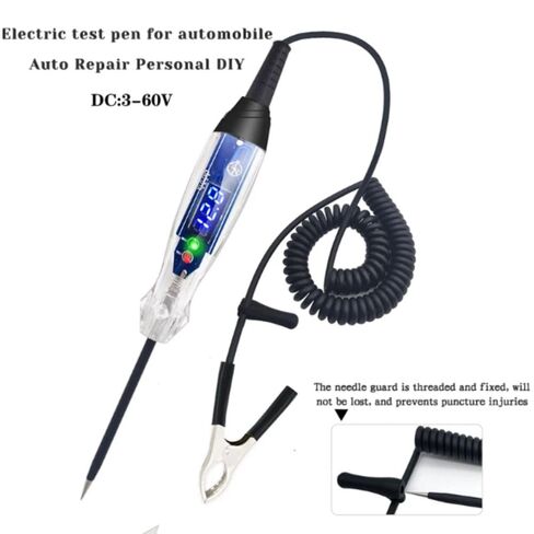 Automotive Circuit Tester 3-60V DC Digital LED Voltage Detector with Voltmeter Bidirectional Polarity Indicator for Vehicle Electrical Systems in Kuwait