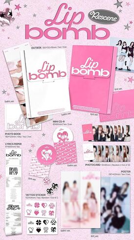 ألبوم Rescene Lip Bomb الثالث المصغر [إصدار البلسم] كتاب صور + قرص مضغوط صغير + بطاقتين ضوئيتين + ملصق + ورق كلمات الأغاني (Bloom) in Kuwait