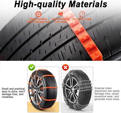 10 Pcs Non-Skid Snow Tire Chains for Honda HR-V EV 2024 2025, Non-Slip Winter Wheels Zip Tie, Emergency Tire Traction Chain for Pickup Truck Off-road SUV Car in Saudi Arabia