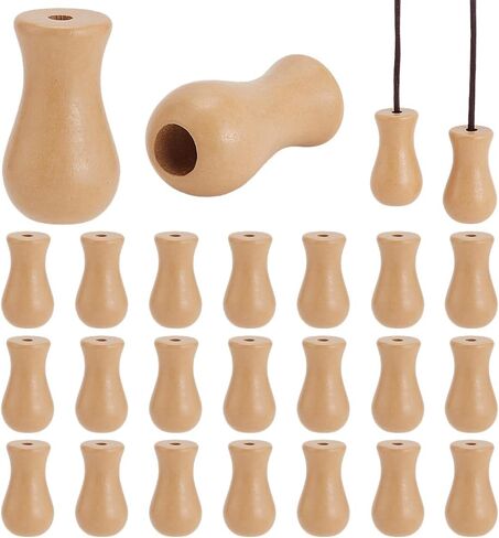 PH PandaHall 24pcs Wooden Cord Tassels, Blind Pull Cord Knobs Wood Tassels Blind Cords Pulls Wooden Hanging Pulls Replacement for Rustic Window Curtain Shade, Light Brown Color in Kuwait