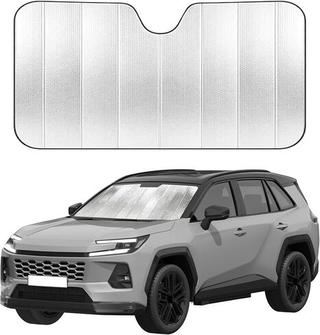 EcoNour Accordion Foldable Windshield Sun Shade Fit for 2022-2024 2025 2026 Honda Civic Sunshade, Front Car Window Shades Sun Visor, Blocks UV Rays & Heat, Car Accessories in Kuwait