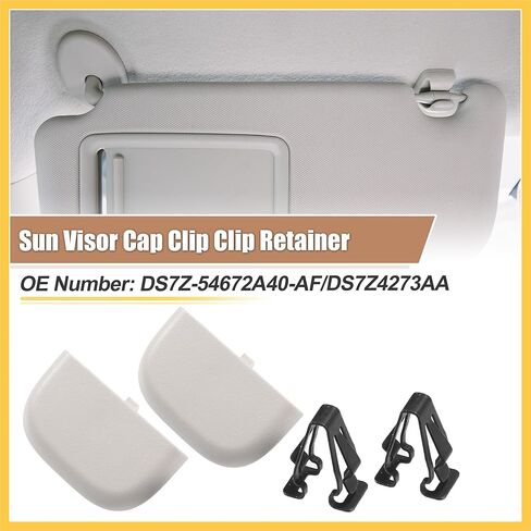 2 Set Gray Iron Sun Visor Cap Clip Clip Retainer No.DS7Z-54672A40-AF/DS7Z4273AA/DS7Z-9904132-A for Ford Fusion 2013-2016 for Lincoln MKZ 2013-2016 Auto Replacement Parts in Kuwait