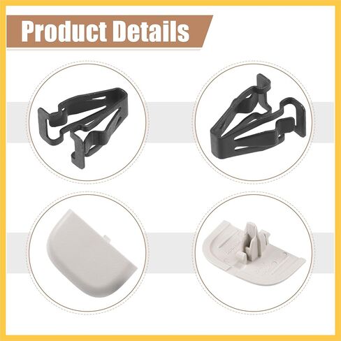 2 Set Gray Iron Sun Visor Cap Clip Clip Retainer No.DS7Z-54672A40-AF/DS7Z4273AA/DS7Z-9904132-A for Ford Fusion 2013-2016 for Lincoln MKZ 2013-2016 Auto Replacement Parts in Kuwait