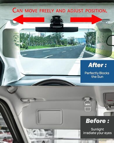 Sun Visor Extender for Cars, Polarized Anti Glare Sun Blocker & UV400 Protection, Adjustable Clip-On Extension for Car Visor, Universal Fit for Driver and Passenger Side (L) in Saudi Arabia