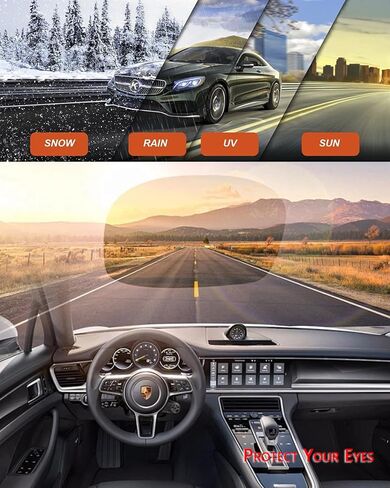 Sun Visor Extender for Cars, Polarized Anti Glare Sun Blocker & UV400 Protection, Adjustable Clip-On Extension for Car Visor, Universal Fit for Driver and Passenger Side (L) in Saudi Arabia
