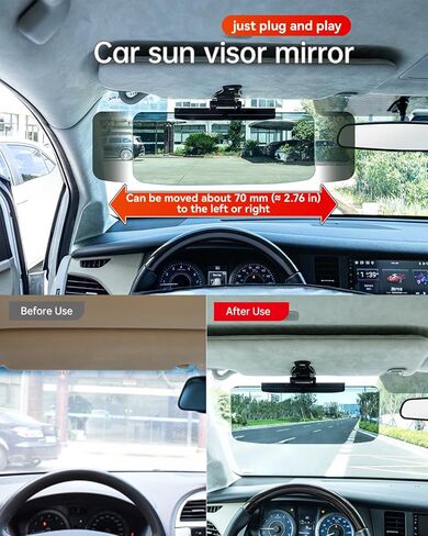 Sun Visor Extender for Cars, Polarized Anti Glare Sun Blocker & UV400 Protection, Adjustable Clip-On Extension for Car Visor, Universal Fit for Driver and Passenger Side (L) in Saudi Arabia