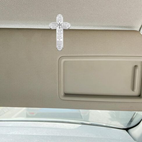 Cross for Car, Cross Car Accessories, Guardian Angel Visor Clip, As Gift for Driver Family Friend (Silver) in Saudi Arabia
