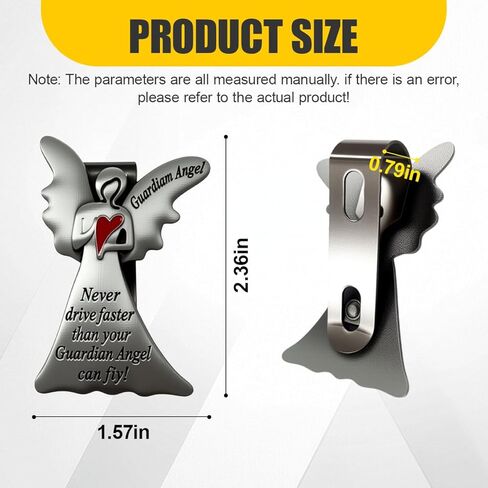 Car Guardian Angel Visor Clip, Never Drive Faster Than Your Guardian Angel Can Fly New Driver Safety Driving Medal Accessories, Religious Present for Driver Friend (2PCS) in Kuwait