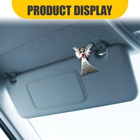 Car Guardian Angel Visor Clip, Never Drive Faster Than Your Guardian Angel Can Fly New Driver Safety Driving Medal Accessories, Religious Present for Driver Friend (2PCS) in Kuwait