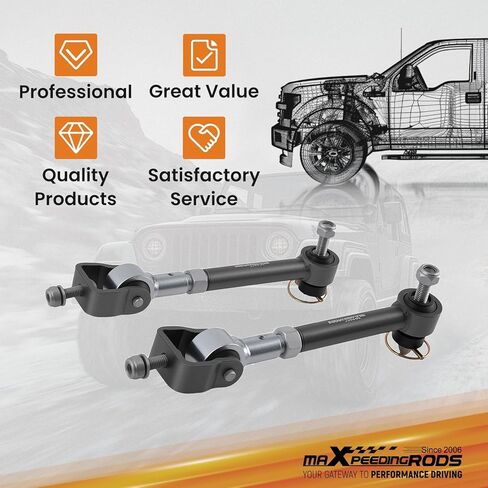 وصلات قضيب التأرجح الأمامي من maxpeedingrods لسيارة جيب رانجلر TJ شيروكي XJ موديل 1984-2006 مع رفع 2.5 بوصة - 6 بوصة، نظام قطع الاتصال السريع لقضيب التأرجح الأمامي in Kuwait