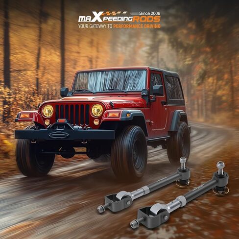 وصلات قضيب التأرجح الأمامي من maxpeedingrods لسيارة جيب رانجلر TJ شيروكي XJ موديل 1984-2006 مع رفع 2.5 بوصة - 6 بوصة، نظام قطع الاتصال السريع لقضيب التأرجح الأمامي in Kuwait