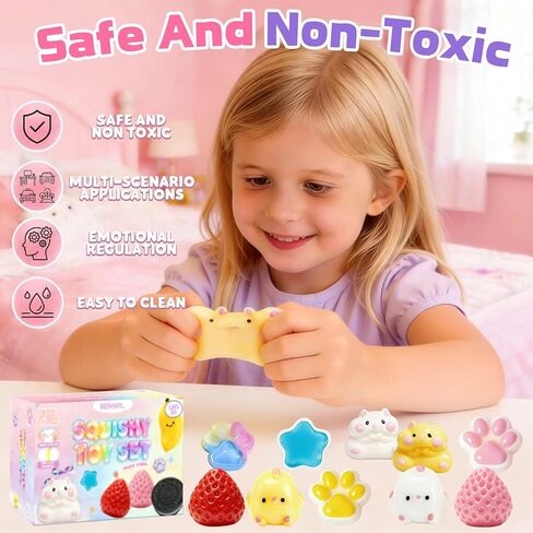 Squishy Pack, Fidget Toys Kit, Include taba Squishies Party Favors for Kids 4-8 8-12 Treasure Box Toys for Classroom Birthday Xmas Gifts for Girls Boys Goodie Bag Stocking Stuffers for Teens in Saudi Arabia