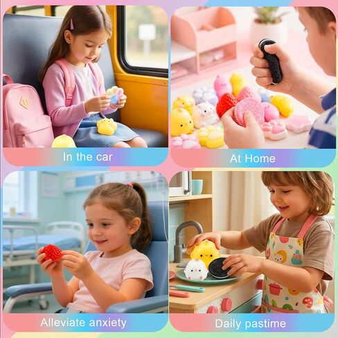 Squishy Pack, Fidget Toys Kit, Include taba Squishies Party Favors for Kids 4-8 8-12 Treasure Box Toys for Classroom Birthday Xmas Gifts for Girls Boys Goodie Bag Stocking Stuffers for Teens in Saudi Arabia