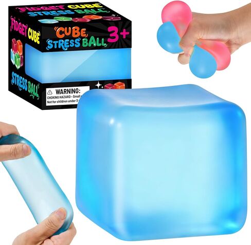 Stress Cube Squishy Fidget Toys, Slow Rising Ice Cube Sensory Stress Balls for Kids Adults Anxiety Relief Squeeze Toy for Classroom Prizes Party Favors (Blue) in Saudi Arabia