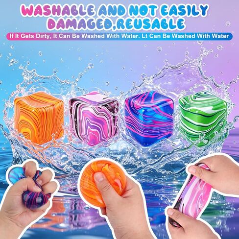 Squishies Stress Cube Toys,Adults Squishies Anxiety Relief Maltose Ball,Large Veined Ice Cube Squishy Toy,Gel Filled Stretchy Stress Balls for Anxiety Relief,Colorful Fidgets Cubes (Purple) in Saudi Arabia