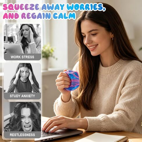 Squishies Stress Cube Toys,Adults Squishies Anxiety Relief Maltose Ball,Large Veined Ice Cube Squishy Toy,Gel Filled Stretchy Stress Balls for Anxiety Relief,Colorful Fidgets Cubes (Purple) in Saudi Arabia